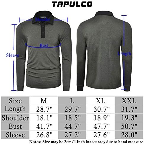 TAPULCO muške Quick Dry golf Shirts Casual Atletski Stretch Sports Polo Collared T-Shirts