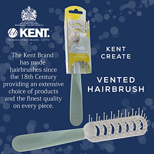 Kent KCR1 Create ventilirana četka za kosu za feniranje, stvaranje podizanja korijena i volumena kod svih tipova kose - mala četka za odzračivanje sa zelenom ergonomskom ručkom i čekinjama s mekanim kugličnim vrhom za bezbolnu upotrebu