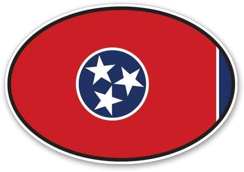 GT grafika Tennessee State Flag Oval - vinilna naljepnica Vodootporna naljepnica
