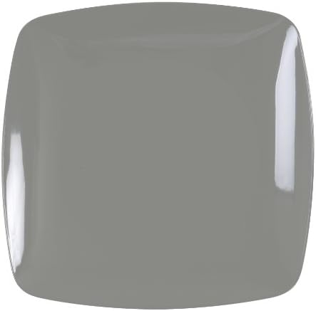 Renesansa 120-komadno okrugli kvadratni kvadratni porculan tanjur, 7,5-inčni, srebrni, slučaj od 12