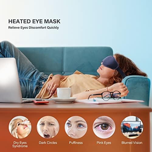 3 u 1 grijana masaža masaka 3D kontura maska ​​za spavanje sa 3 faze vibracije USB maska ​​za