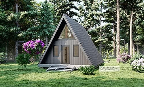Okvir Two Story Tiny House Planovi, 20 'x 26' trokutasti kabine izgradnje građevinskih crteža sa liste reza