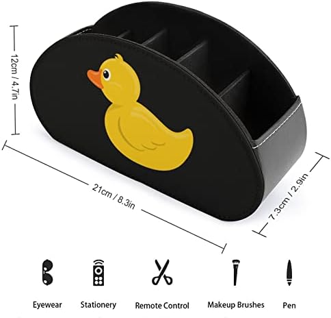 Žuta patka PU Koža držač za daljinsko upravljanje sto Organizator kutija za odlaganje sa 5 pretinaca