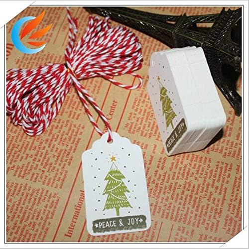 50pcs Božićni tags Tree Miroy Joy Kraft Papir Oznake DIY kartice Papir poklon oznake označene