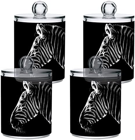 Yyzzh Zebra glava divlja životinja crno-bijela prugasta od 2 paketa qtip držač za pamuk kuglica