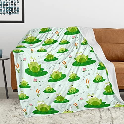 Slatka pokrivačica za djevojke Dječja dječaka, mekane udobne tople nejasne flanelne pokrivače žablje COCK