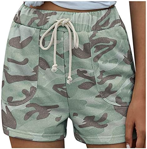 Gaozhen Džepne casuflage Solid Shorts Boja Žene Print struk hlače Elastične hlače Pajama kratke hlače za