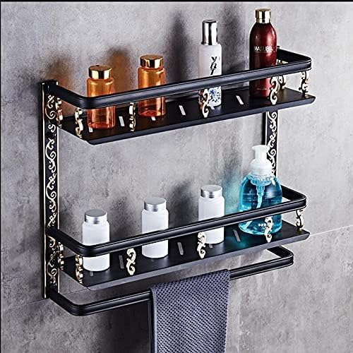 N / A Crno-zlatno izrezbareno kupaonica Pribor set aluminijumske kupaonice Hardver za ručnik nosač