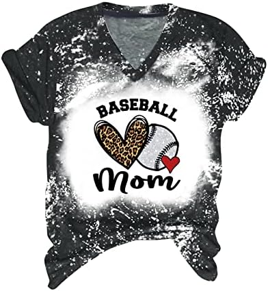 Bejzbol mama majice za žene Funny Mama grafički Tees majke dan slova Print T Shirt ženski kratki rukav