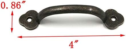 QMSELLER 4-inčna legura cinka Rafinirana antička ručica ručica nameštaja za ormar za ormar, brončana, 3,2 rupa