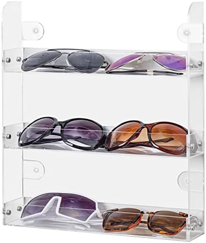 MyGift Clear Akril Sunčane naočale Držač Organizator Viseći stalak za skladištenje, 3 vrste zidne montirane zaslona