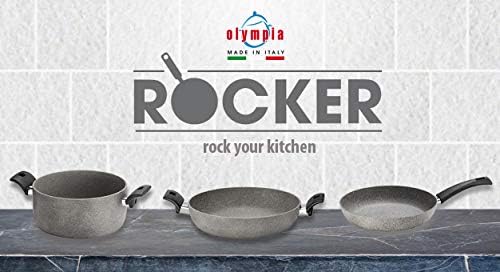 Olympia Rocker okrugla Neprianjajuća tava od livenog aluminijuma bez PFOA sa 2 bočne ručke, proizvedena u Italiji