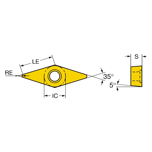 Sandvik Coromant, ANSI: VBMT 332-PR 4415 / ISO: VBMT 16 04 08-PR 4415, 2 rezne ivice, razred