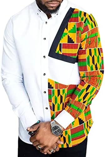 Rvoln afričke muške majice Print Tops Tribalna majica Dugi rukav Dashiki Tradicionalna odjeća Outfit TrackSit