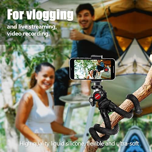 Telefonska stativa, Lammcou 3 u 1 fleksibilnom stativu za kameru, mobitel, univerzalni nosač za rotaciju za 360 stupnjeva sa nagibom za snimanje video zapisa, Vlogging, live streaming