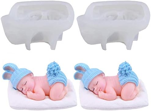 2pcs 3D spavanje dizajn za bebe silikonske sapune slatko kalup za bebe za izradu Candle Cake Chocolate Fondant