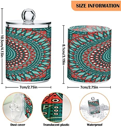 4 Pakov QTIP držač DISPENSER Plemenska indijska etnička bešavna dizajna Svečana šarena mandala uzorak