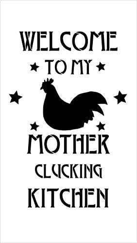 Dobrodošli u moju majku koja Kokodače kuhinja-šablon za piletinu StudioR12 | Mylar šablon za višekratnu upotrebu