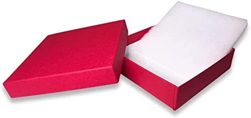 Kraljevski nakit prikazuje 16 pakovanja pamuk punjen mat crveni papir kartonski nakit prstenovi naušnice privjesci novčići dragi kamen poklon i maloprodajne kutije 3 1/2 X 3 1/2 X 1 inč # 33 Veličina po R J Displays