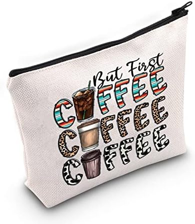 Levlo leopard kafa kozmetička make up torba za ljubimcu za kafu, ali prva kafa sačinjavaju torba za patentne zatvarače za kafu