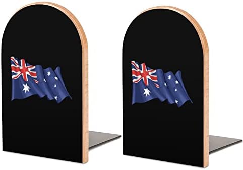 Zastava Australije drvene knjižice za police Neklizajući stalak za Uredske knjige 1 par za ukrasnu