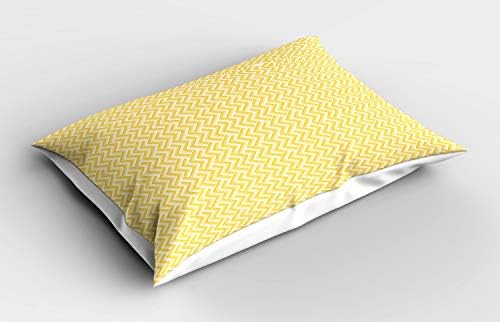 Ambesonne rešetkasto jastuk, apstraktni geometrijski uzorak sa zig zag trake retro jednobojni