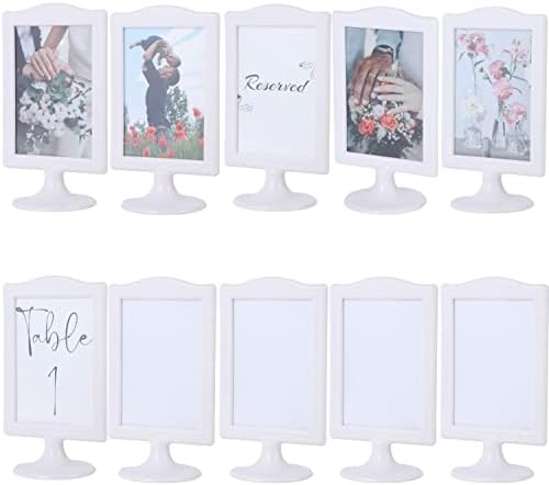 Litpoetic dvostrani stojeći okvir za slike 4x6, bijeli okvir za slike Bulk, plastični Samostojeći