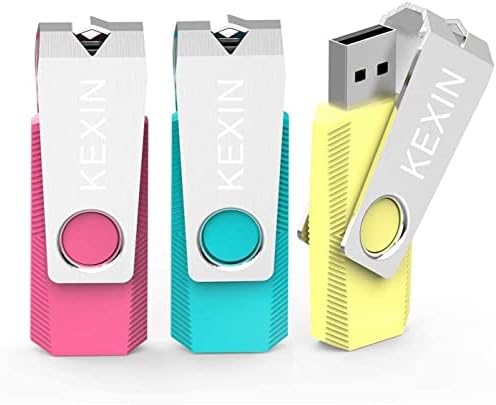 Kexin Flash Drive 64GB 3 Pack USB Flash Drive 64 GB palac pogon USB pogon skupni skok pogon okretni olovka Pogon Pokreta za pohranu podataka USB stick s LED indikatorom 64g ružičastog cijana