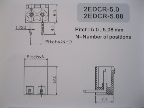 5 kom nagib 5,08 mm Ugao 12-smjerni/pinski konektor za vijčani terminalni blok W / ugao-pin zelena boja