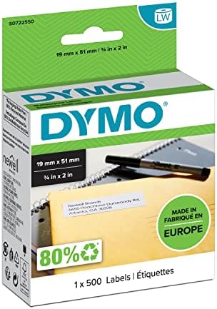 DYMO Authentic LabelWriter male višenamjenske naljepnice | 19 mm x 51 mm / samoljepljive / rolne od 500 / naljepnice za jednostavno ljuštenje / za proizvođače etiketa | proizvedeno u Evropi