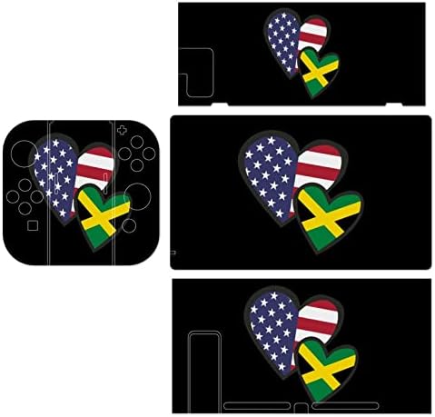 Interlocking Hearts naljepnica sa američkom Jamajčanskom zastavom koža puni Set slatke naljepnice zaštitni poklopac za konzolu Joy - Con Dock