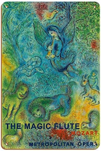 Čarobna flauta-Mocart-Metropolitan Opera - Vintage reklamni Poster Marca Chagalla c. 1966-Master Art Print 12in x 18in