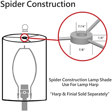 Aspen Creative 32050A Prijelazni tvrdi hardbak Empire Oblik Spider Građevinska lampa sjenka u jaje, 14 široka