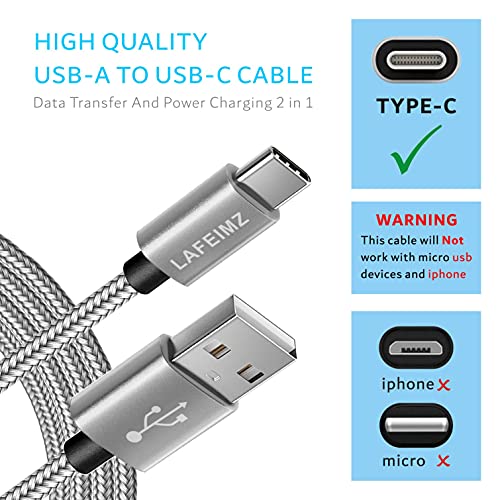 USB TIP C kabel, USB A do USB C 3A Brzo punjenje (3-pakovanje 3.3ft) Premium najlonski pleteni kabl za punjač za Samsung Galaxy S20 S10 S9 S8 Plus, Note 20 10 9 8, Moto G8 G7 G6 G5 i još mnogo toga