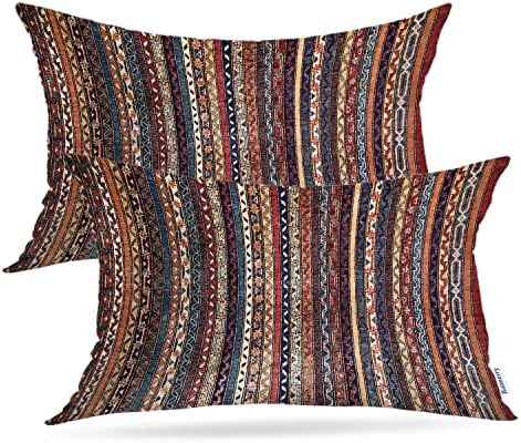 Batmerry Turkish Cvjetni ukrasni jastuk, vintage perzijski orijentalni turski tepih uzorak dvostrano bacanje jastuk navlake kauč kauč kauč na kauč na razvlačenje lumbalni 12 x 20 inča
