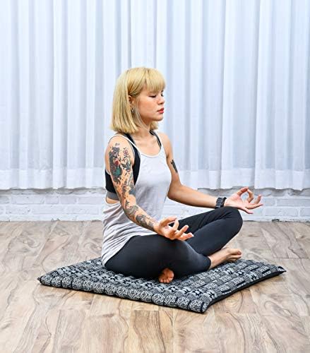 Leewadee Zabuton jastuk za sjedenje – četvrtasto podno sjedište za meditacijske vježbe, lagana prostirka za jogu ispunjena ekološki prihvatljivim Kapokom