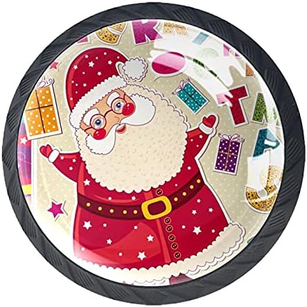 TYUHAW okrugla ladica vuče ručicu slatka crtani Božić Santa Claus štampanje sa vijcima za dom komoda