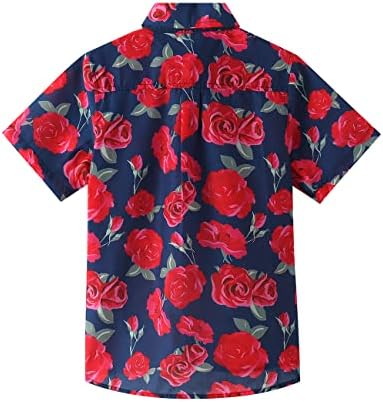 Proljeće&kratki rukav za dječake havajska košulja Cartoon Print Aloha Button down Shirts