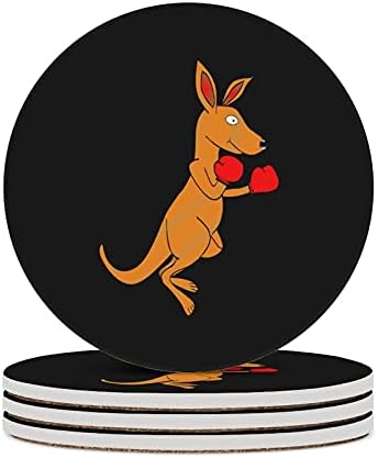 Australijski bokserski Kengur okrugli keramički podmetači za piće sa jastučićima od plute šolje postavite