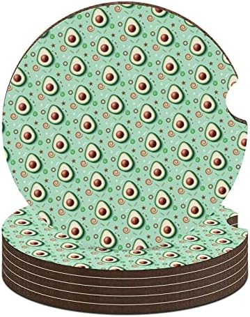 Cartoon avokado okrugli podmetači za automobile slatki držači čaša 2,56 inča za apsorbent pića