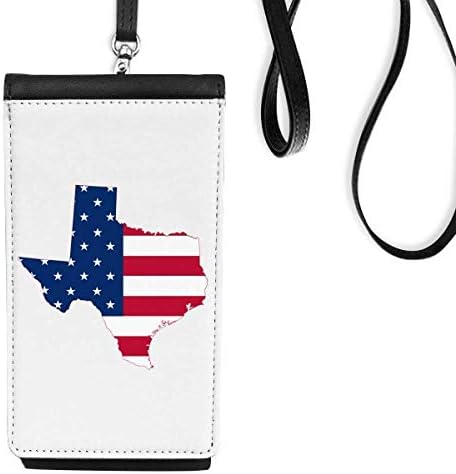 Texas USA Map Stars Stripes Flag Oblik Telefon novčanik torbica Viseće torbice Crni džep