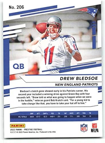 2022 Panini Prestige 206 Drew Bledsoe New England Patriots NFL fudbalska trgovačka kartica