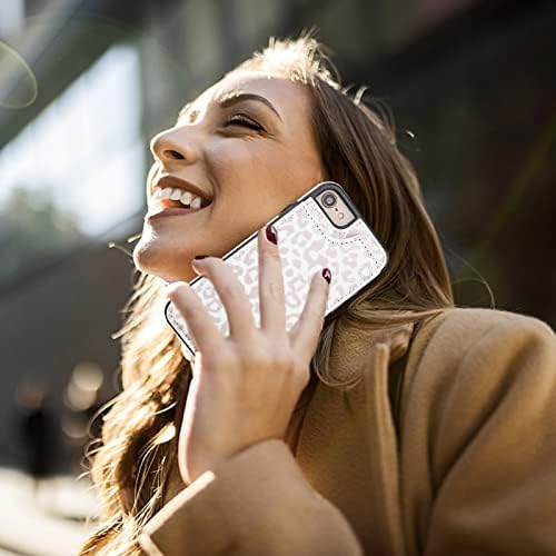 Haopinsh za iPhone se iphone se iphone iPhone 7/8 novčanik s držačem kartice, bijeli leopard flip
