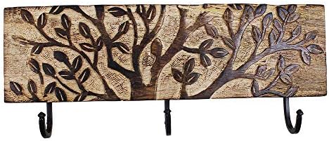 Ajuny Lijep dizajn drveta Drveni zid viseći ukrasni vješalica Naslovi pokloni za ključeve nosač kuka