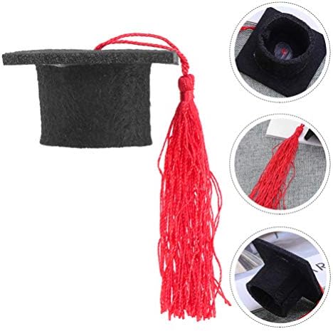 BESTOYARD 4kom bkack diplomska kapa sa crvenim resicama Mini grad šešir 2021 diplomska zabava dodatak za