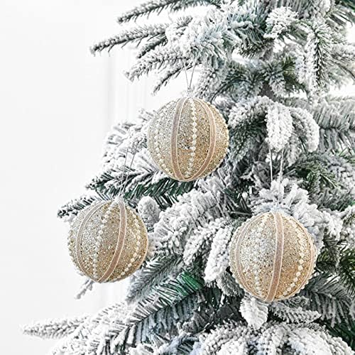 Božićni ukrasi i vijenčić 8cm / 3in božićna lopta biserna ljepljiva viseća kugla ljepljiva puder pjena za pjenu božićne ukrase privjesnog prozora kristalno viseći luster