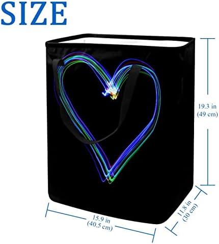 Heart Shape Print sklopiva korpa za veš, 60L vodootporne korpe za veš kanta za veš igračke za odlaganje spavaonice u kupatilu