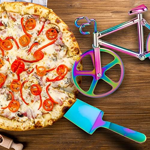Točak za sečenje pice za bicikle, Nelepljivi rezač za pizzu za bicikle od nerđajućeg čelika sa lopatom za