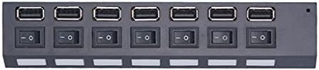 SJYDQ USB Adapter za napajanje 7 Port višestruki ekspander 2.0 USB Hub sa prekidačem za PC Multi-interfejs