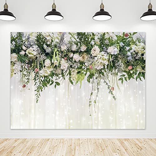 RiyideCor vjenčani cvjetovi pozadina poliesterske tkanine svadbene cvjetne bijele ruže recepcije 7Wx5h stopalo